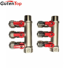 LB Guten top 3 way manifold with 3 brass ball valve 3/4 brass water knockout drum